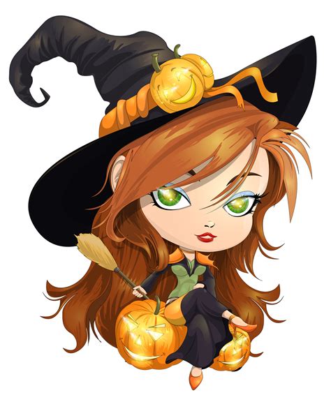 Discover your new favorite Halloween companion: our cute witch cartoon!